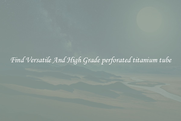 Find Versatile And High Grade perforated titanium tube