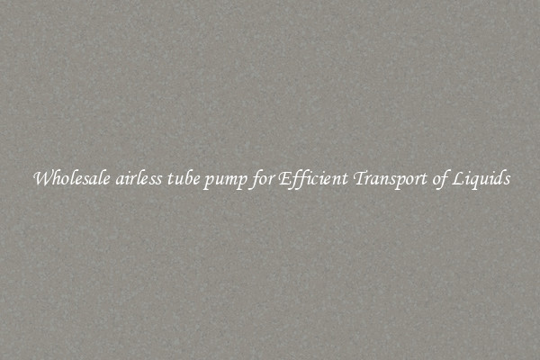 Wholesale airless tube pump for Efficient Transport of Liquids