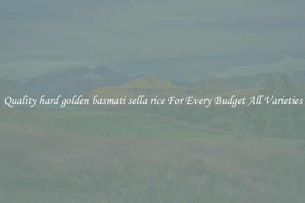 Quality hard golden basmati sella rice For Every Budget All Varieties