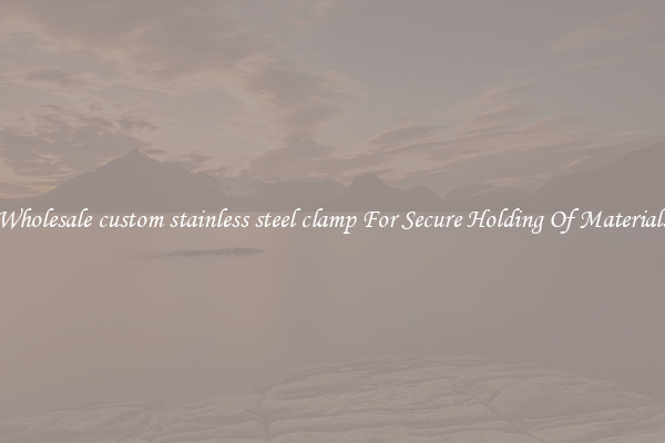 Wholesale custom stainless steel clamp For Secure Holding Of Materials
