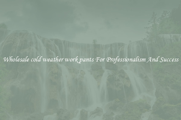 Wholesale cold weather work pants For Professionalism And Success